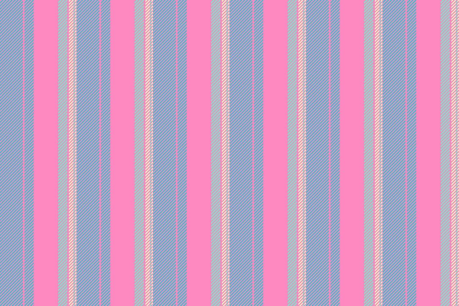 Lraft background textile fabric, school pattern seamless stripe. Sowel lines vertical texture in pink and cyan colors. vector