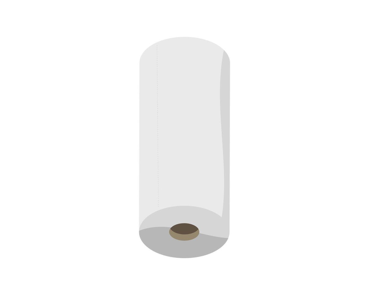 A minimalist illustration of a roll of white wrapping paper, perfect for showcasing concepts of packaging, simplicity, or new beginnings. vector