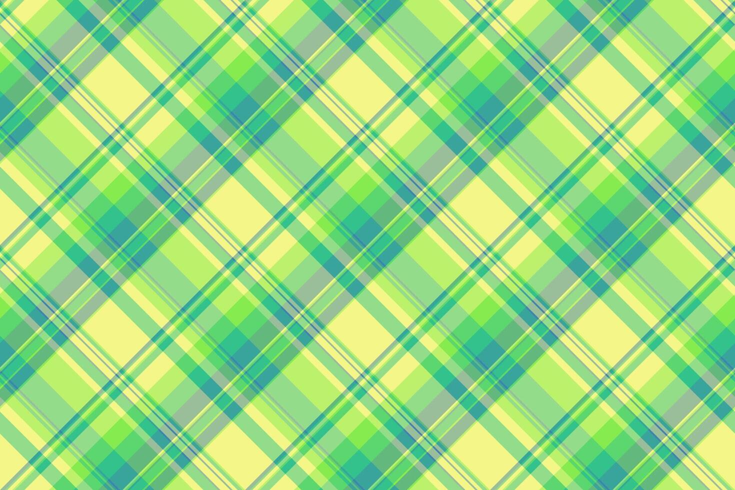 Vibrant diagonal plaid pattern in pastel greens and yellows. Perfect for textile design, spring themes, or cheerful backgrounds. vector
