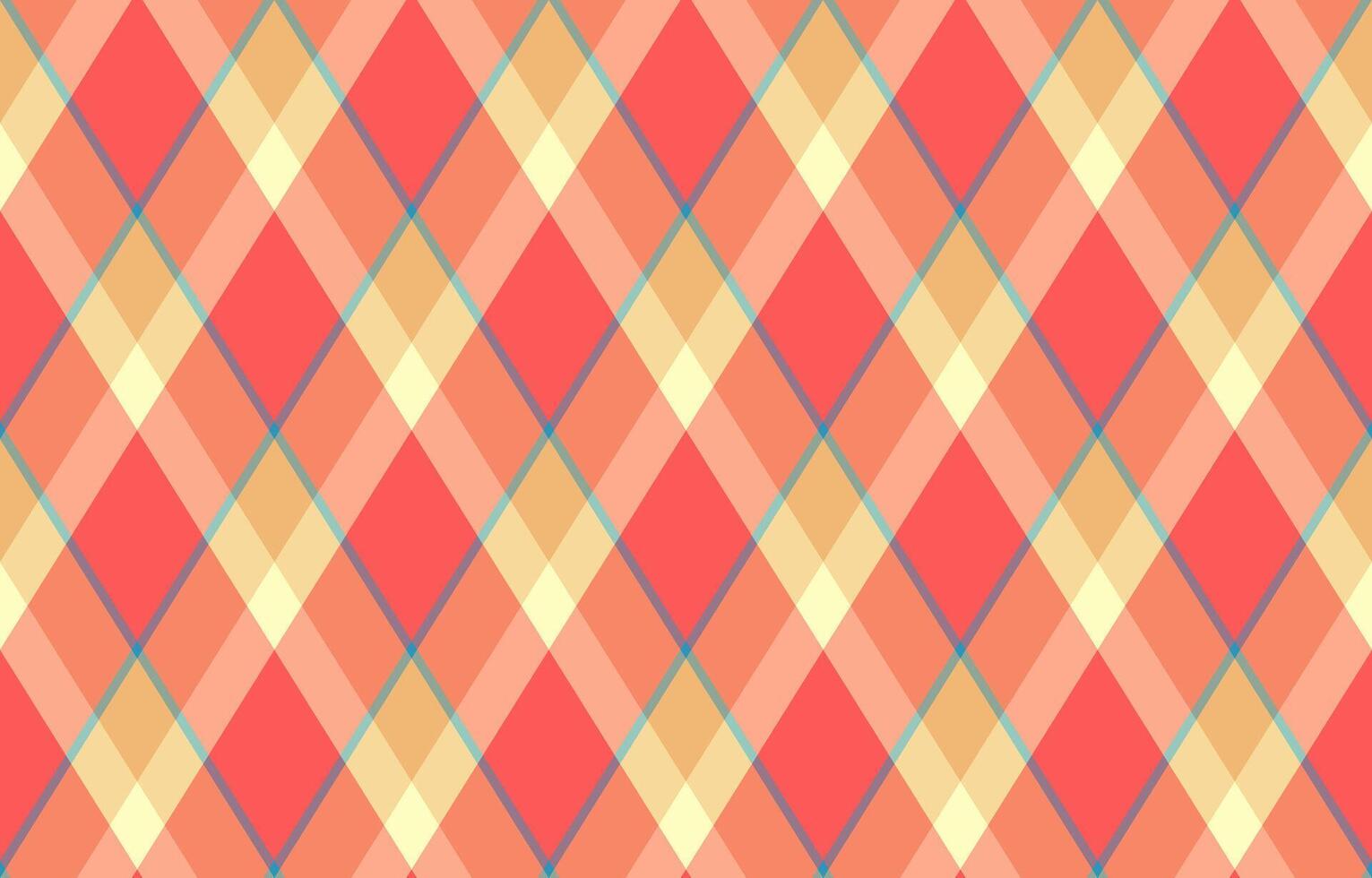 Vibrant diagonal plaid pattern in warm coral, peach, and beige tones. Perfect for textile design, website backgrounds, or crafting projects. vector
