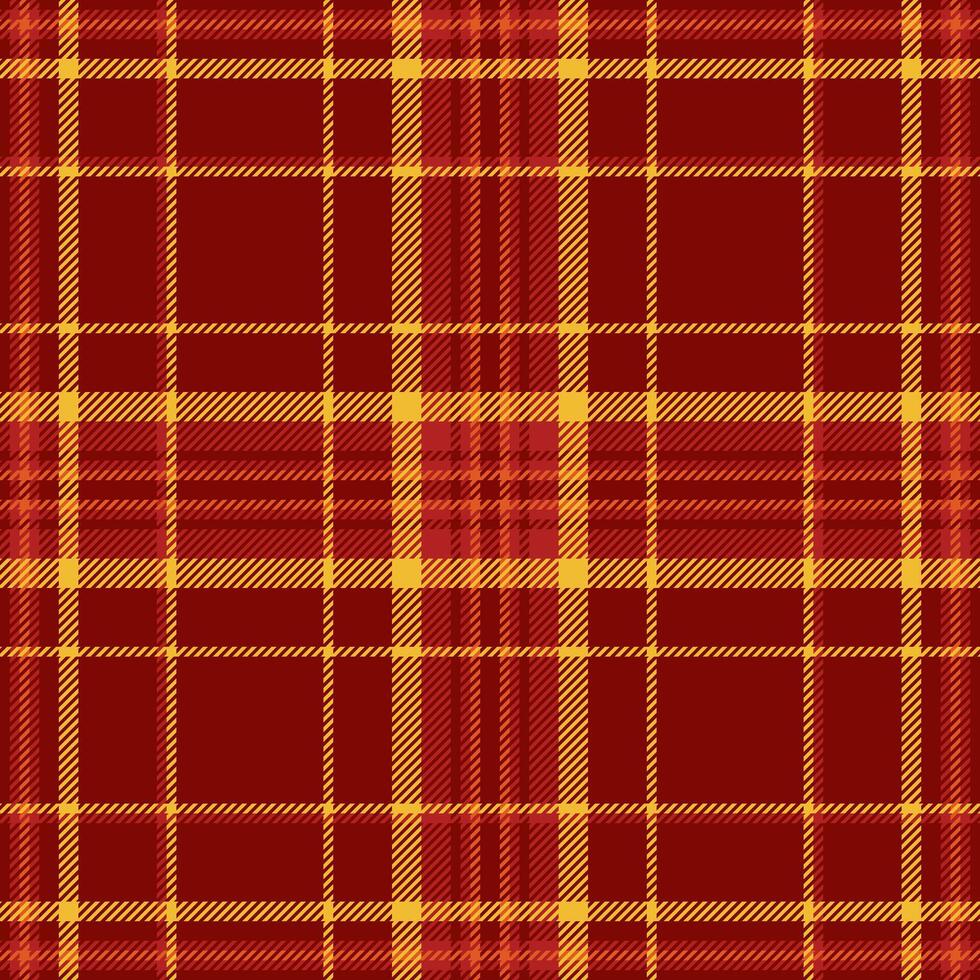 Vibrant red and gold plaid pattern. Perfect for autumnal designs, textiles, or website backgrounds. This seamless texture evokes warmth, tradition, and a touch of rustic charm. vector