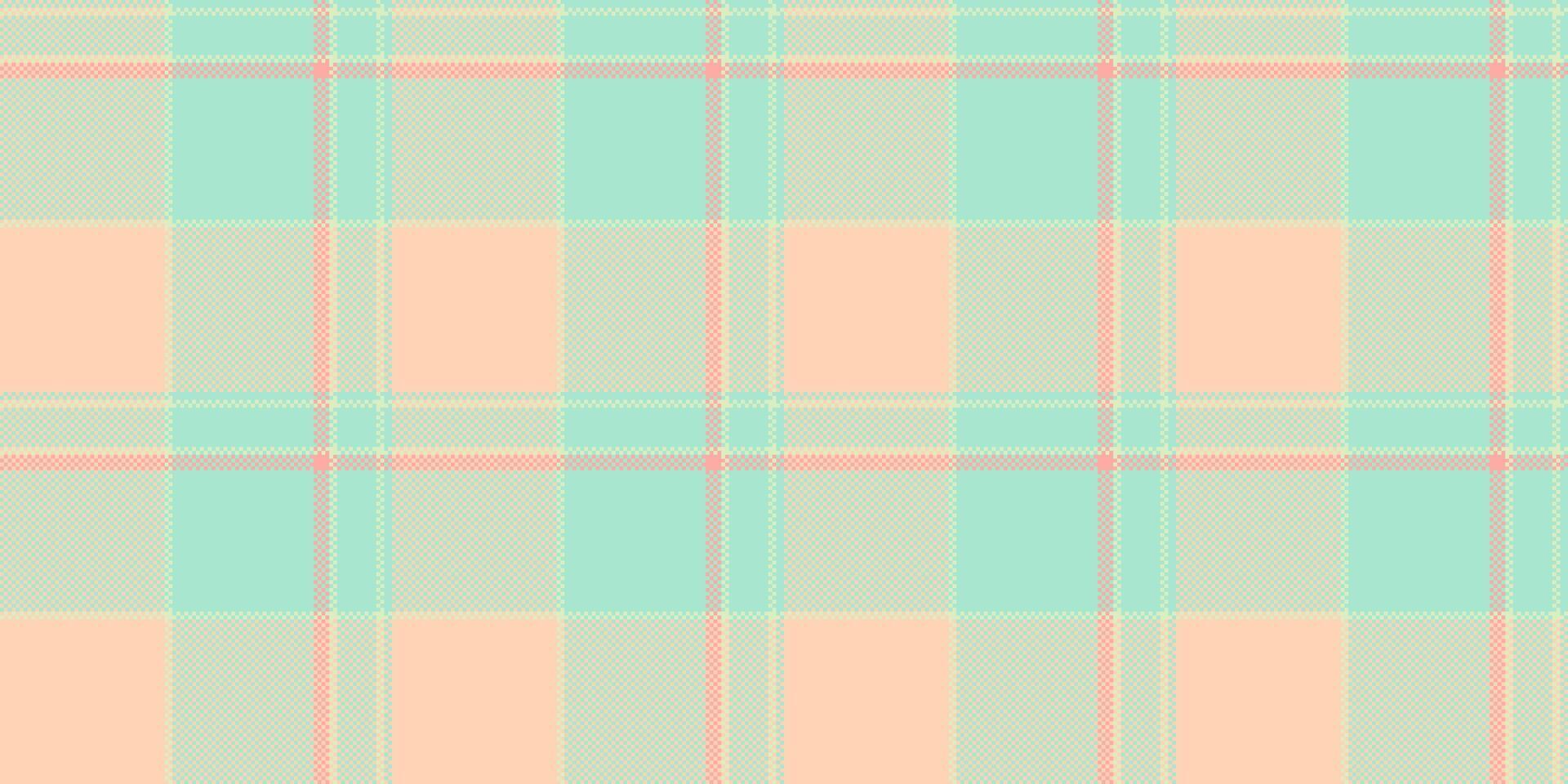 Pastel plaid pattern background. Soft peach and mint green hues create a delicate, charming texture perfect for websites, packaging, and textile designs. Evokes feelings of calmness and gentleness. vector