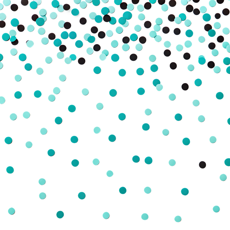Abstract teal and black confetti background png