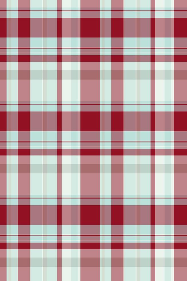 Contour tartan textile check, vichy plaid seamless . Post texture pattern fabric background in light and red colors. vector