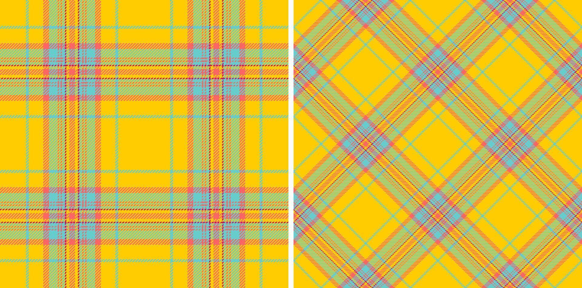 Vibrant yellow plaid patterns, perfect for textile design, fashion, or website backgrounds. vector