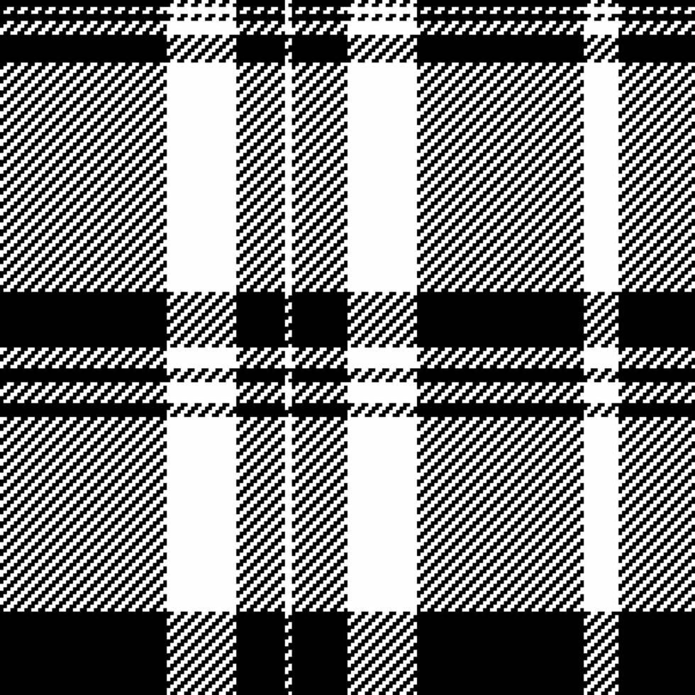 Ireland texture seamless , pano background check textile. Furniture fabric plaid pattern tartan in black and white colors. vector