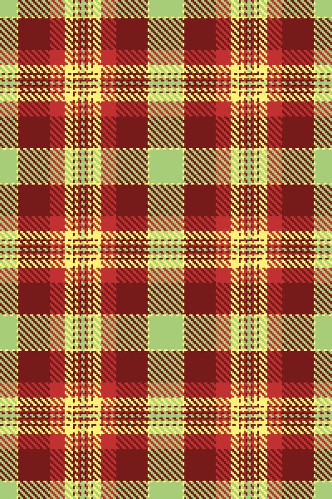 Vibrant red, yellow, and green plaid pattern. Perfect for autumnal designs, textile prints, or website backgrounds. This seamless texture evokes warmth and a classic, rustic feel. vector
