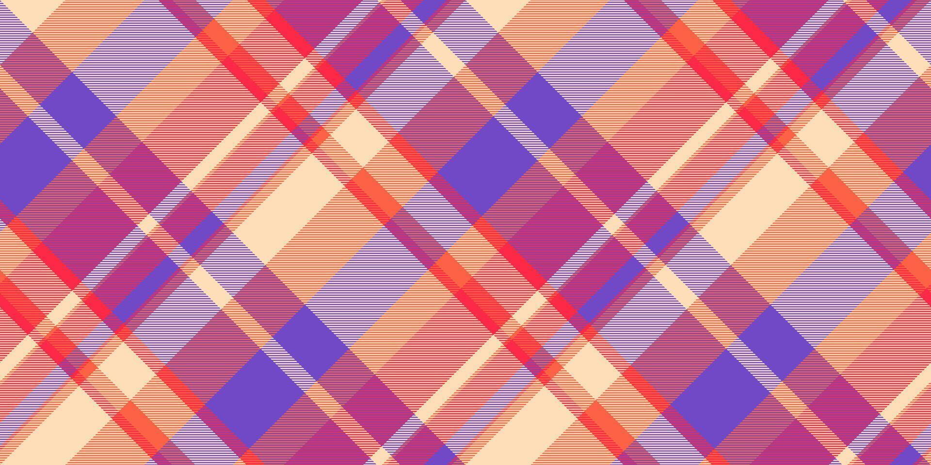 Pano pattern tartan textile, tradition texture seamless . Short background plaid check fabric in peach puff and indigo colors. vector