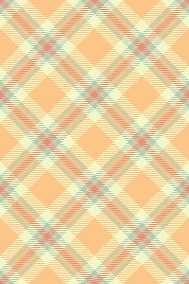 Soft pastel plaid pattern in peach, cream, and teal. Perfect for textile design, branding, or website backgrounds. Evokes feelings of warmth, comfort, and gentle style. vector