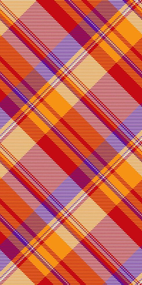 Checkered seamless background, sparse pattern plaid fabric. Elementary textile tartan texture check in red and bright colors. vector