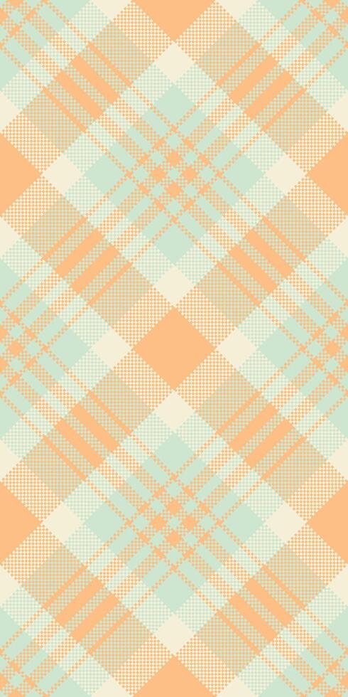 Gorgeous pattern tartan textile, cultural plaid texture check. Birthday card fabric background seamless in light and orange colors. vector