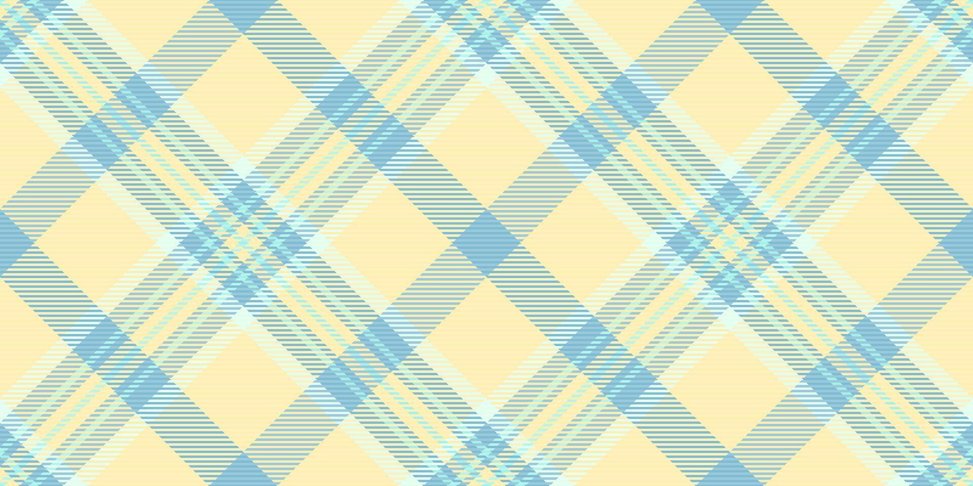Elegant pastel blue and yellow diagonal plaid pattern. Perfect for textile design, website backgrounds, or packaging. This soft, subtle design evokes feelings of calm and tranquility. vector