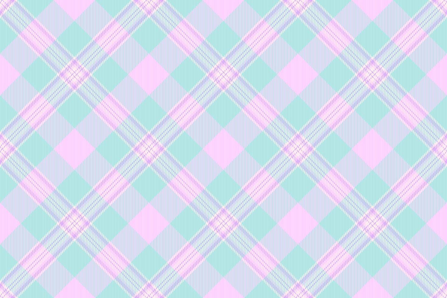 Delicate pastel pink and mint green plaid pattern. Perfect for textiles, stationery, or website backgrounds. This soft, seamless design evokes feelings of serenity and femininity. vector