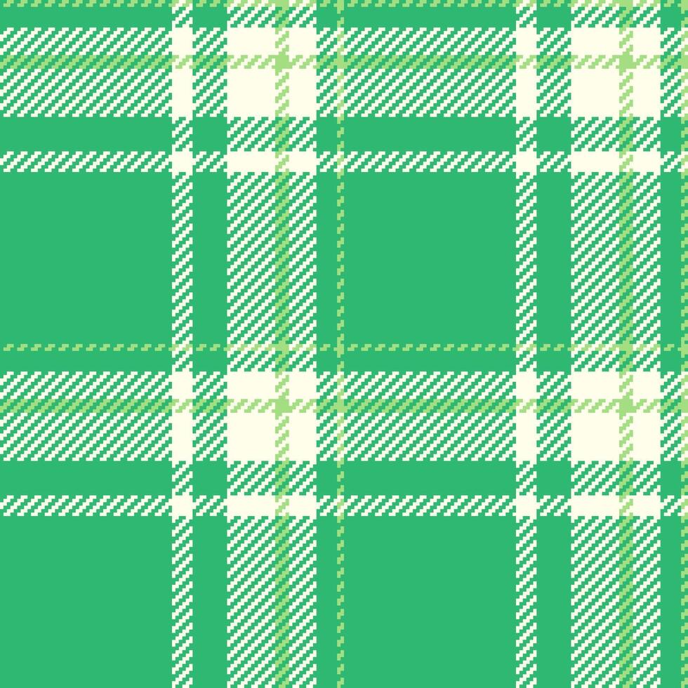 Vibrant green and white plaid pattern. Perfect for textile design, website backgrounds, or fashion projects. This cheerful, seamless texture evokes feelings of freshness and spring. vector