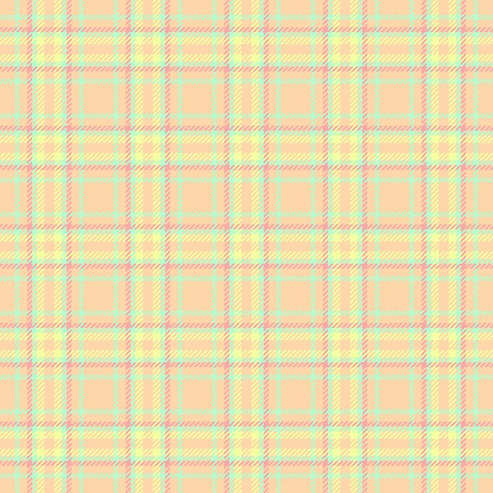 Rich fabric texture check, duvet cover plaid tartan seamless. Proud textile background pattern in orange and light colors. vector