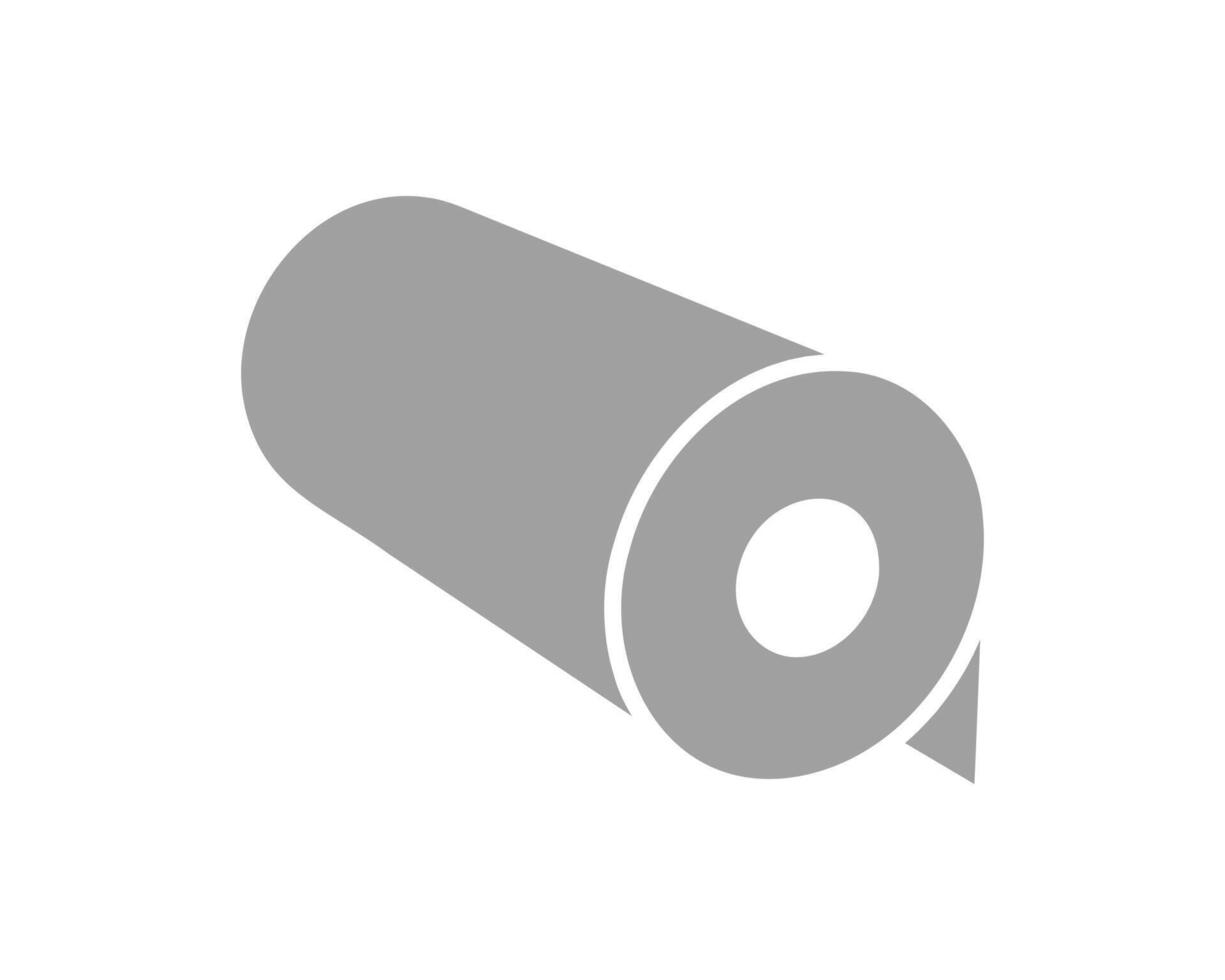 Simple gray icon of a rolledup material, perfect for representing concepts of storage, packaging, or new beginnings. Minimalist design, ideal for website banners, app interfaces, or presentations. vector