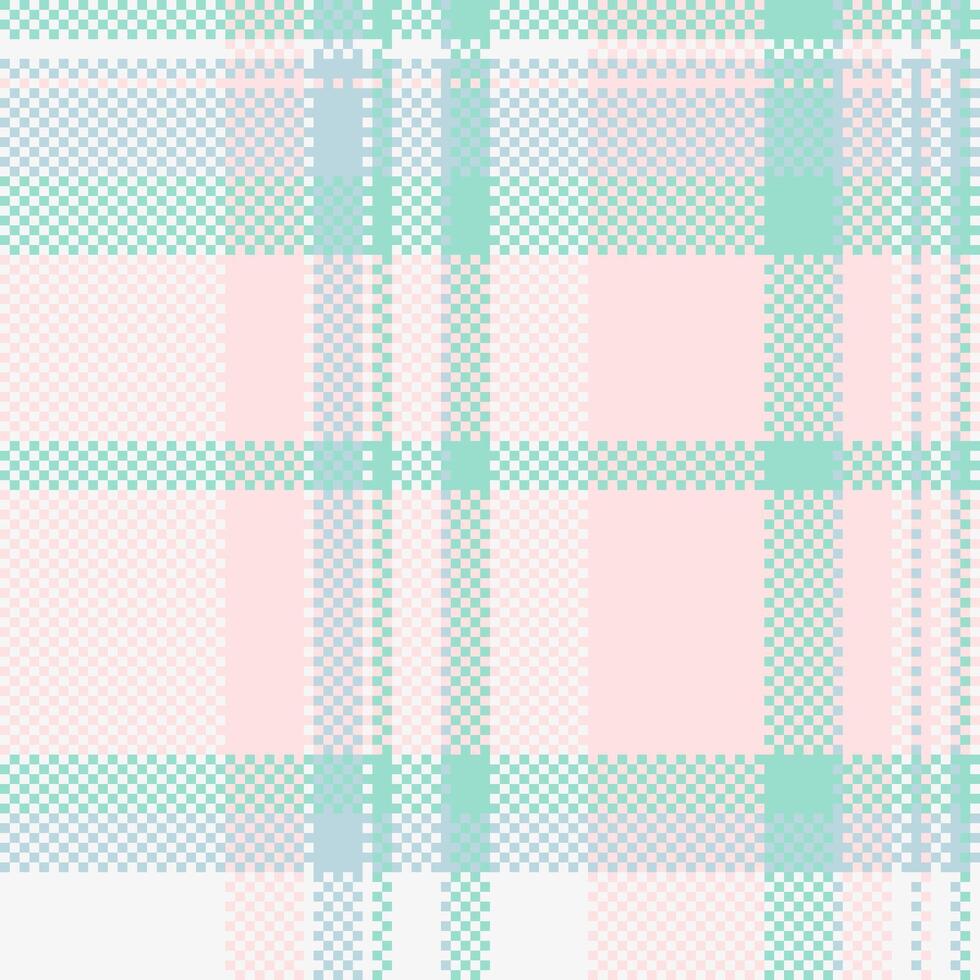 Delicate pastel plaid pattern in pink, mint green, and light blue. Perfect for textile design, stationery, or websites needing a soft, feminine touch. vector
