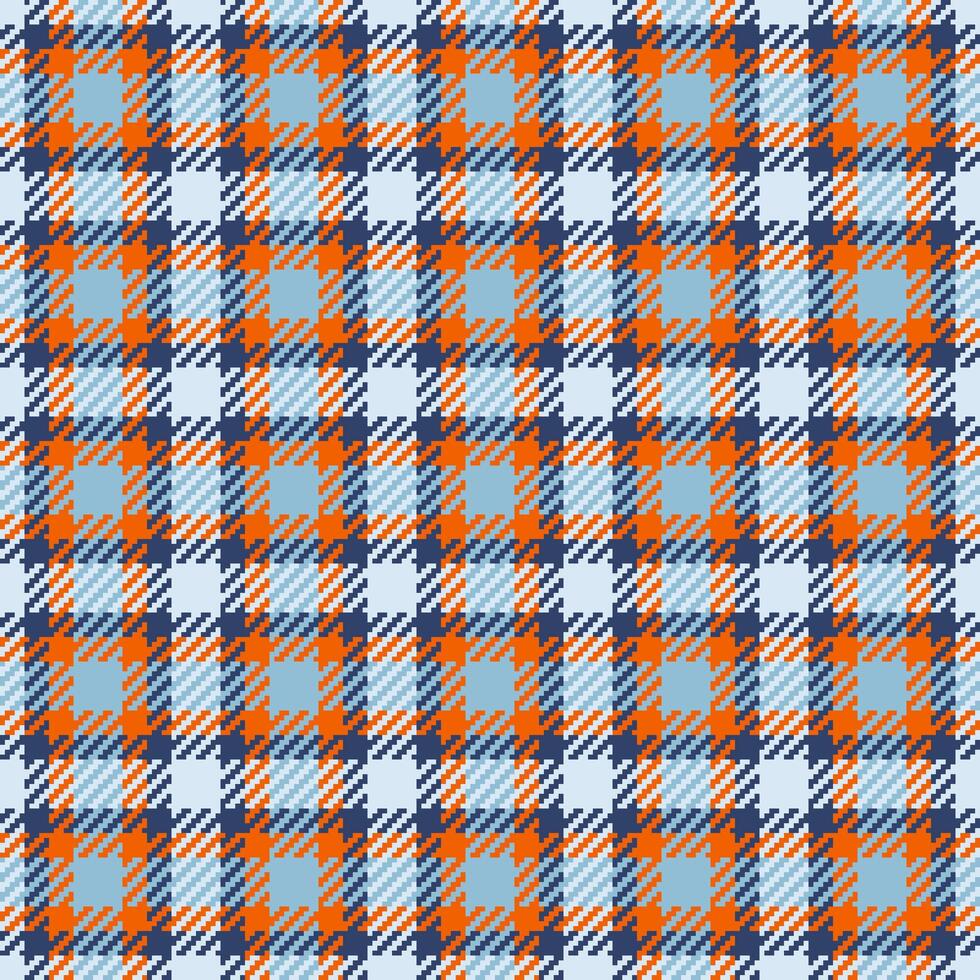 Vibrant blue and orange plaid pattern. Perfect for textile design, website backgrounds, or crafting projects. vector