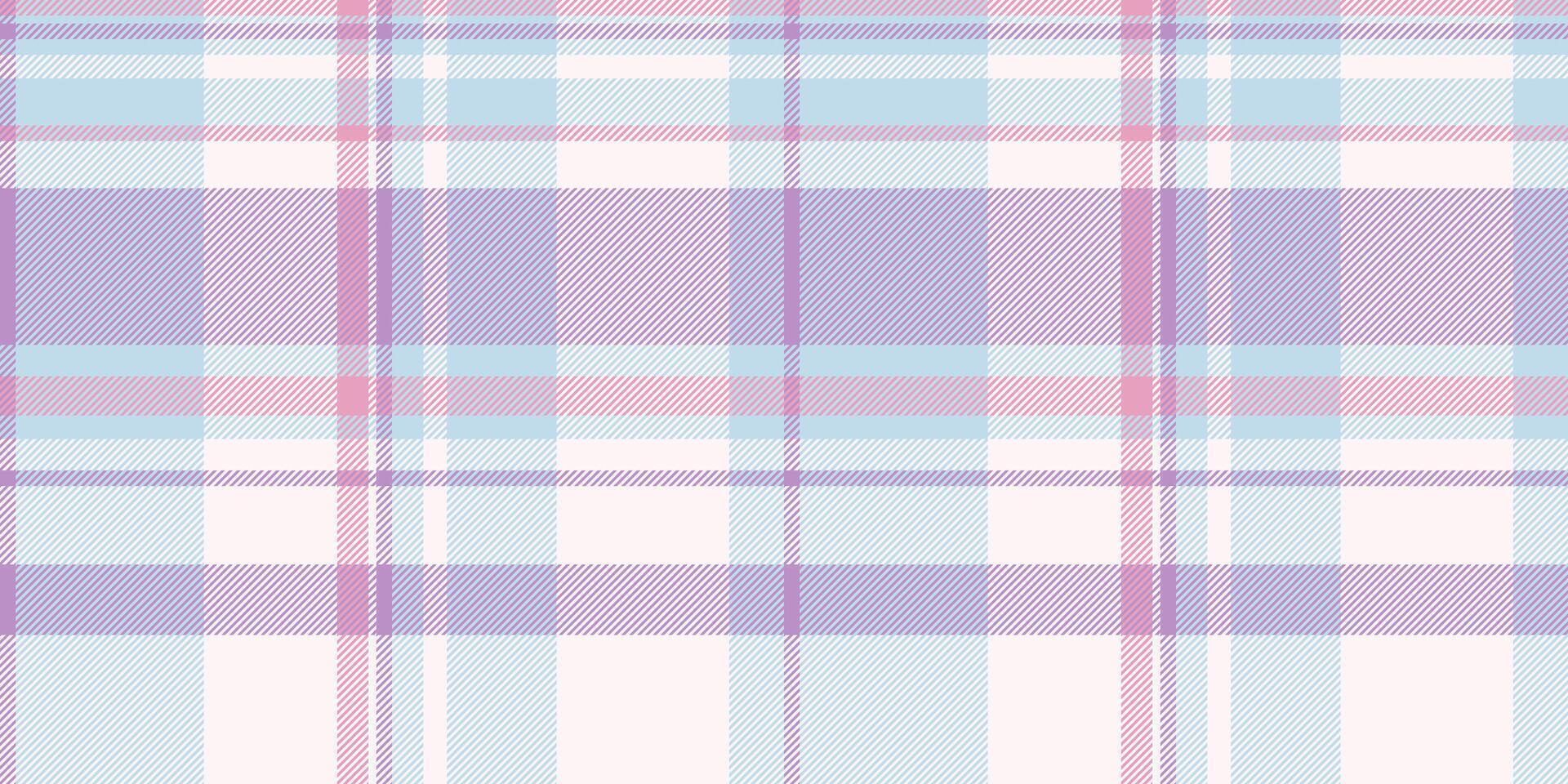 Pastel plaid pattern. Delicate light blue, pink, and purple checks on a white background. Perfect for textile design, fashion, or website backgrounds. Evokes feelings of serenity and femininity. vector