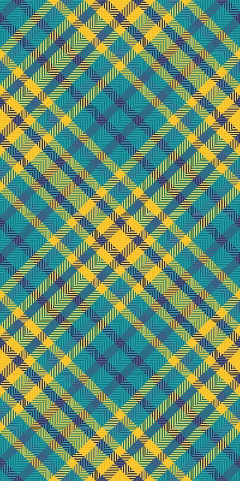 Vibrant teal and gold plaid pattern. Perfect for textile design, fashion, or website backgrounds. This seamless texture evokes feelings of warmth and energy, offering a modern yet classic aesthetic. vector