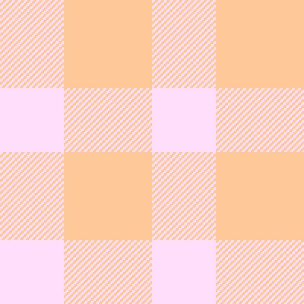 Soft pastel peach and lilac gingham pattern. Perfect for textile design, fashion, websites, or branding projects seeking a delicate, feminine, and cheerful aesthetic. vector