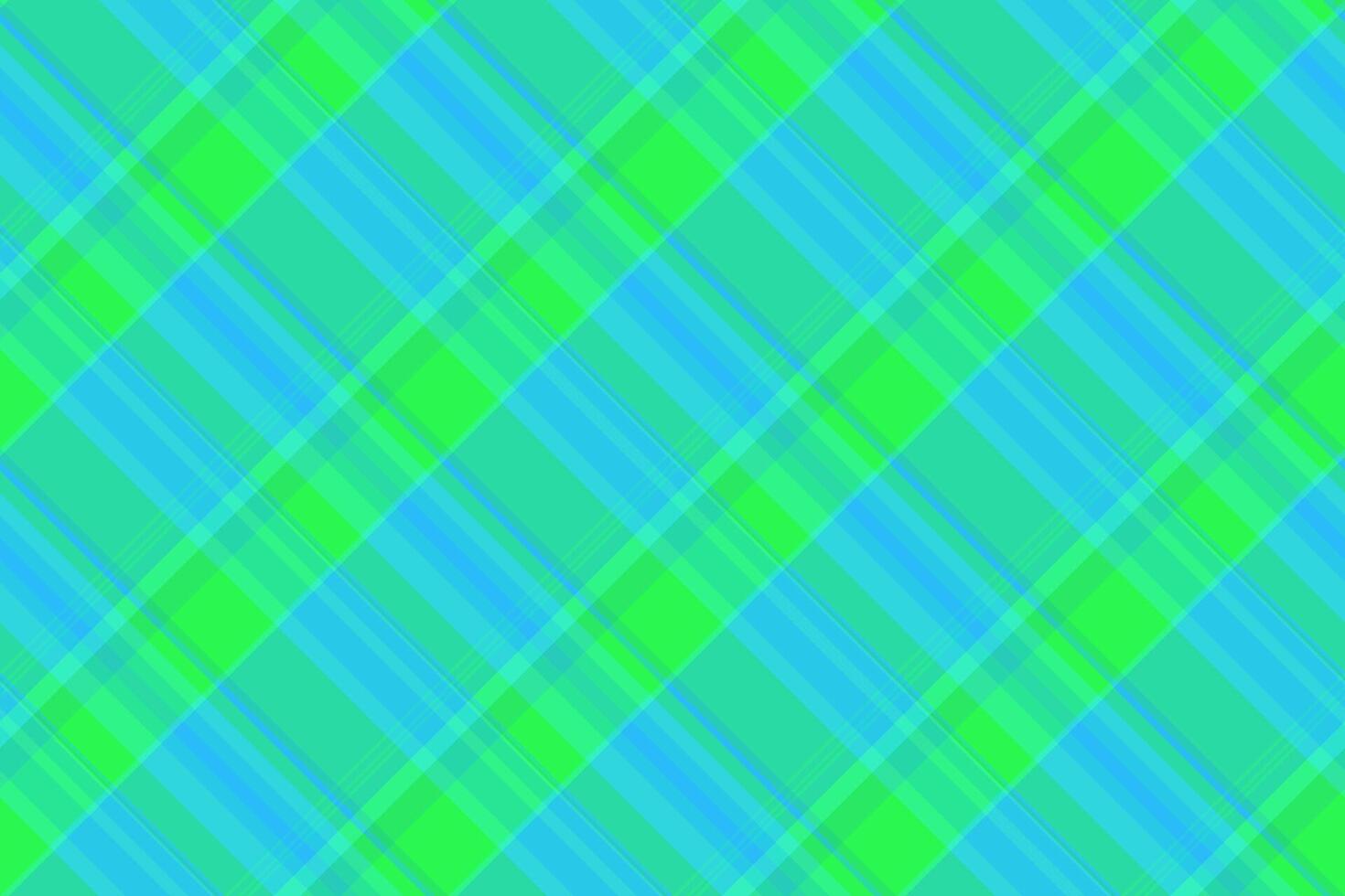 Vibrant diagonal plaid pattern in bright teal and lime green. Perfect for backgrounds, textiles, or website designs needing a fresh, energetic feel. vector