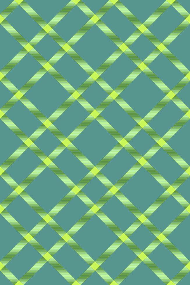 Lumberjack pattern plaid, geometric seamless fabric check. Greeting background tartan texture textile in lime and teal colors. vector