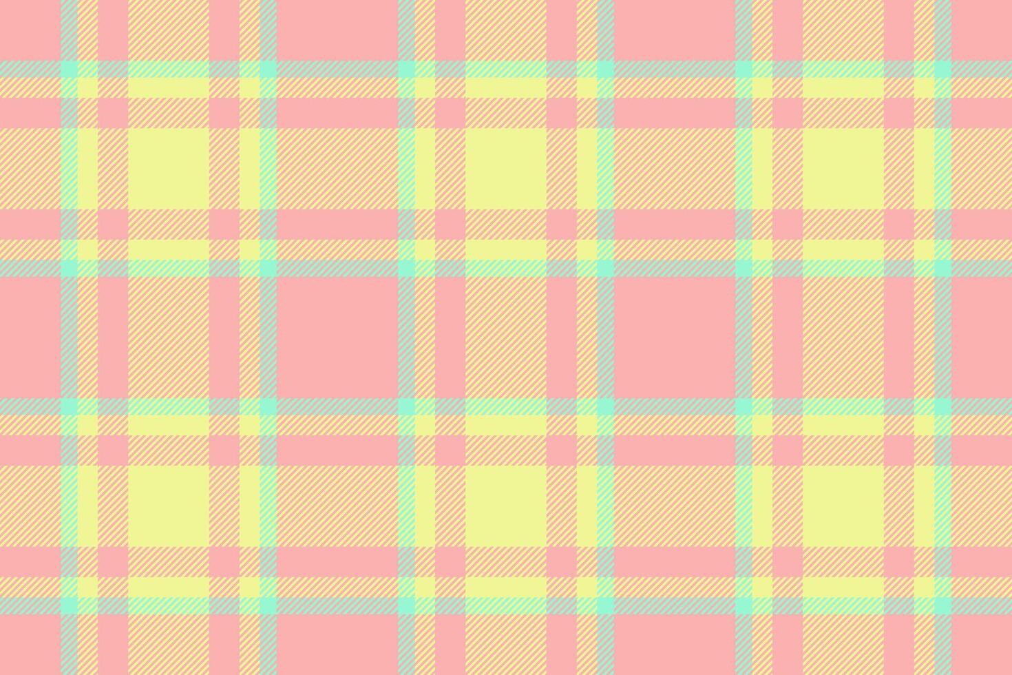Delightful pastel plaid pattern in soft pink, yellow, and mint green. Perfect for textile design, branding, springsummer themes, and creating a cheerful, feminine aesthetic. vector