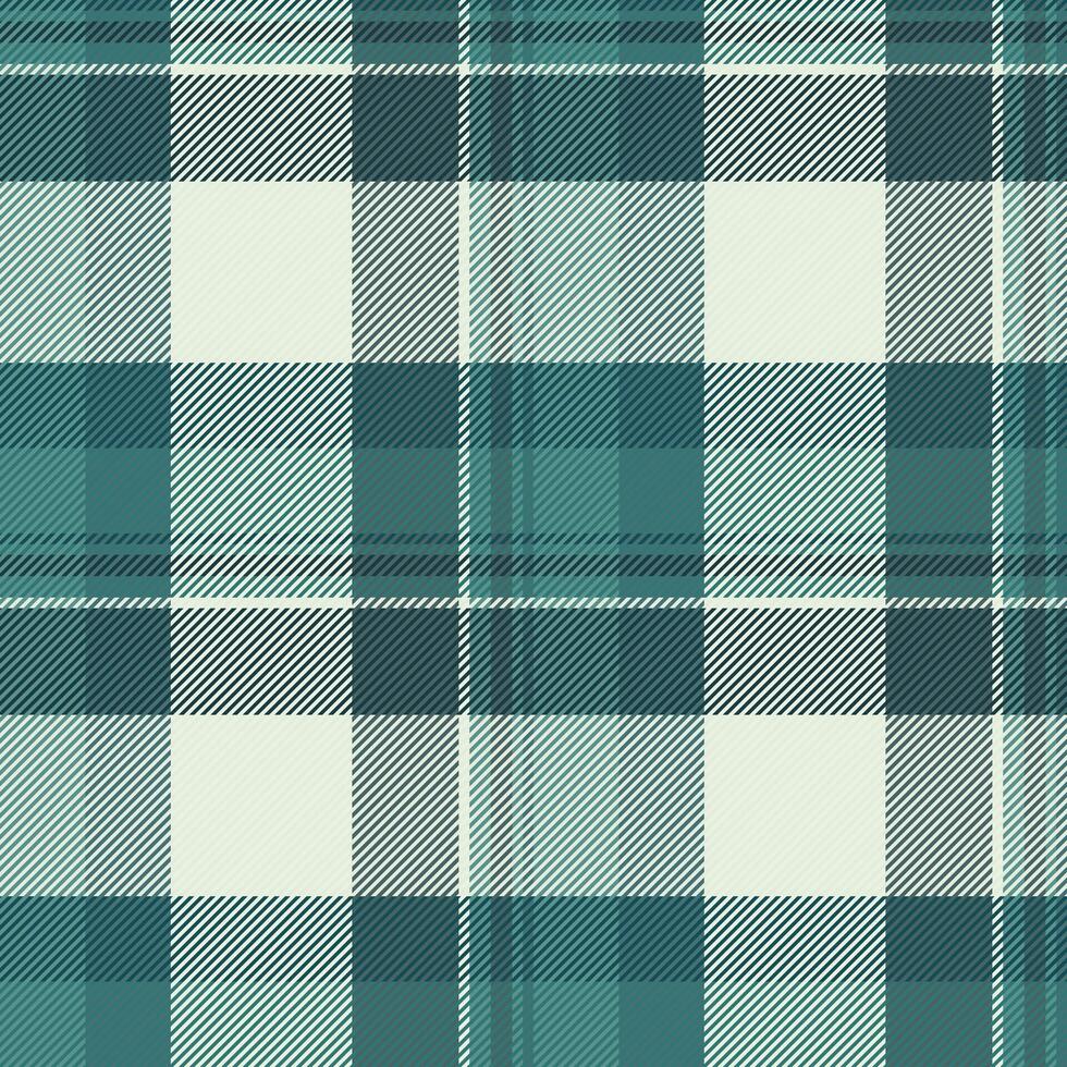 Elegant teal and cream plaid pattern. Perfect for textile design, website backgrounds, or crafting projects. This sophisticated texture evokes a sense of calm and understated style. vector