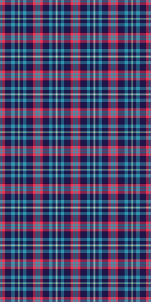 Idyllic texture fabric plaid, simple seamless pattern check. Quality tartan textile background in cyan and pink colors. vector