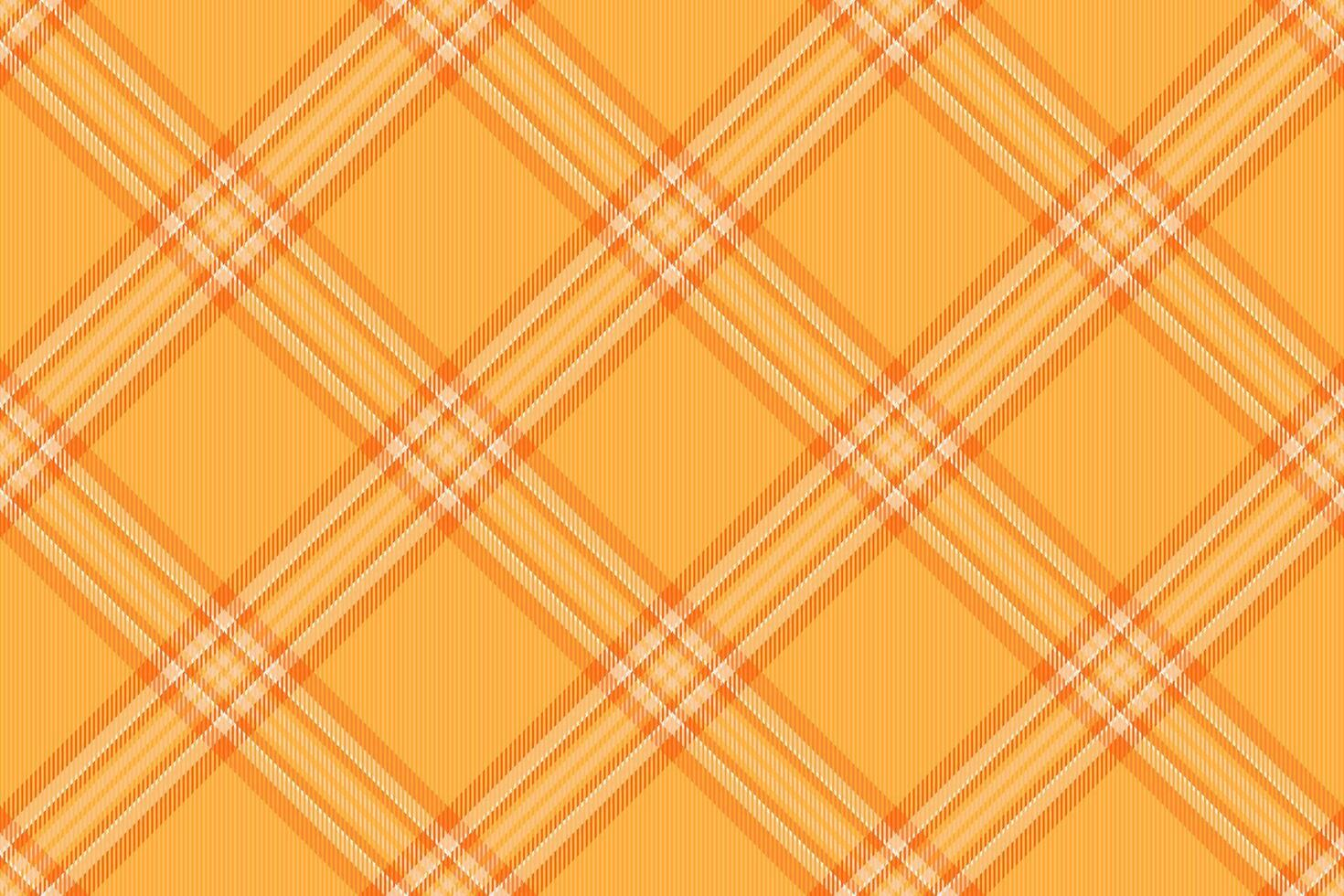 Vibrant orange plaid pattern, perfect for autumnal designs or textile projects. This seamless texture offers a warm, inviting aesthetic, ideal for backgrounds, website design, or fashion prints. vector