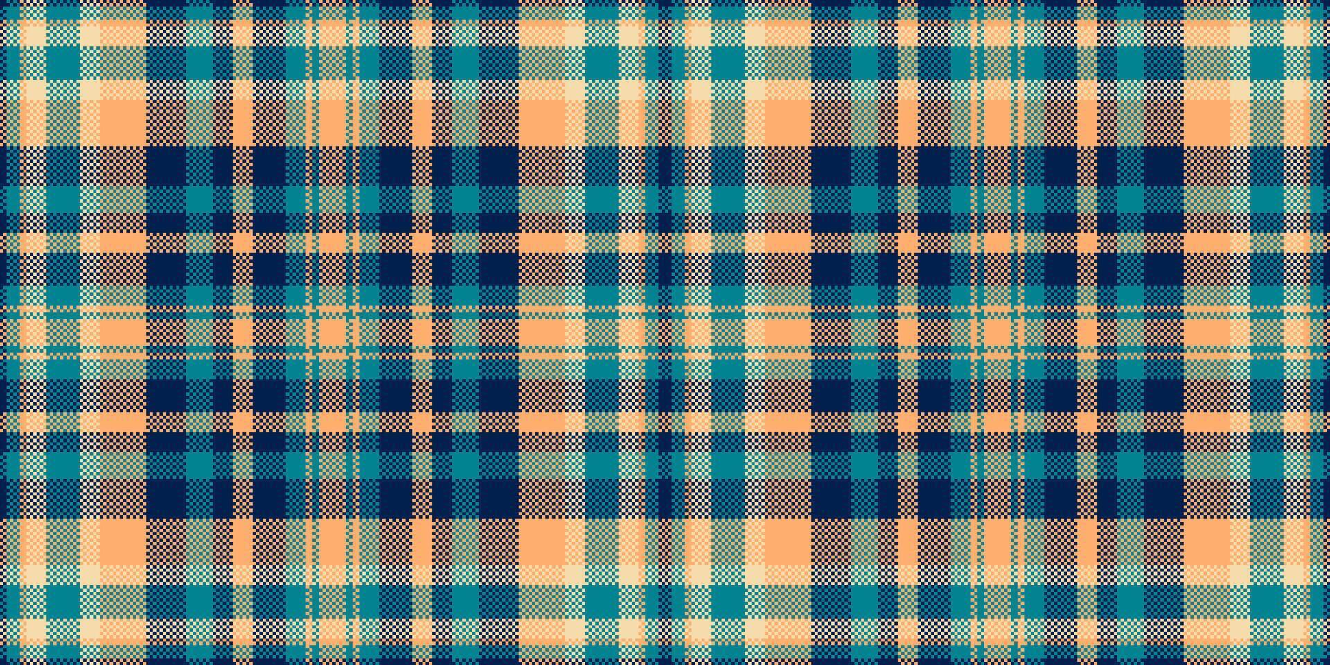 Seamless teal and peach plaid pattern. Perfect for textile design, website backgrounds, or crafting projects. This vibrant, textured image evokes a sense of warmth and style. vector