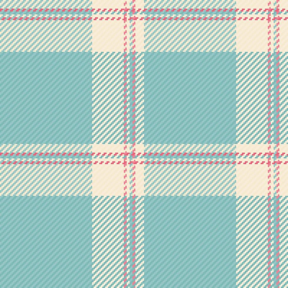 Elegant pastel plaid pattern in teal, cream, and pink. Perfect for textile design, fashion, website backgrounds, or crafting projects. vector