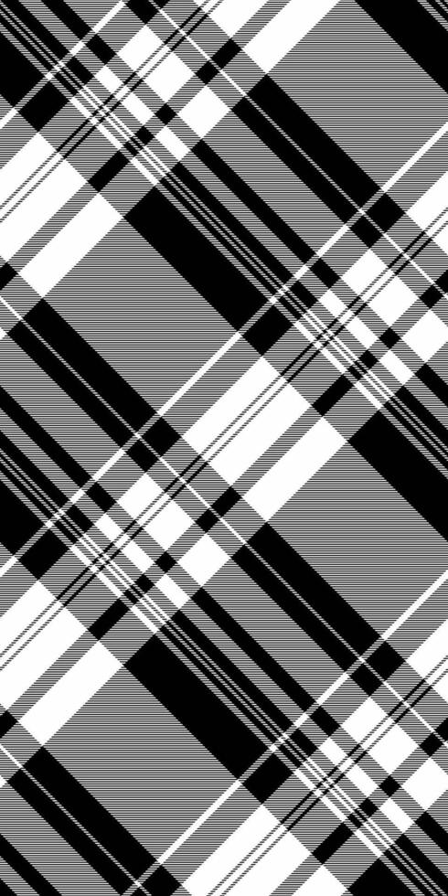 Rich check seamless tartan, event texture plaid. Wedding pattern fabric textile background in black and white colors. vector