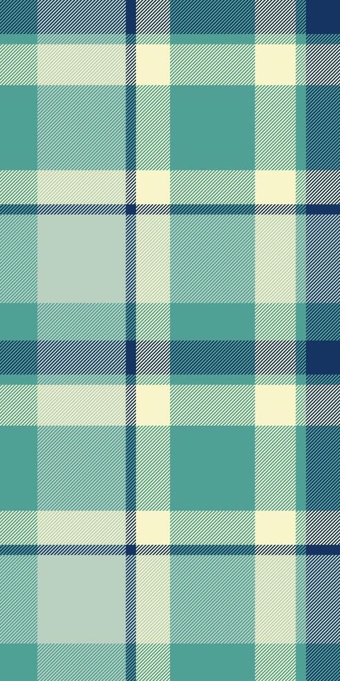 Seamless teal, cream, and navy plaid pattern. Perfect for textile design, backgrounds, or website design. This calming, sophisticated texture evokes feelings of comfort and style. vector