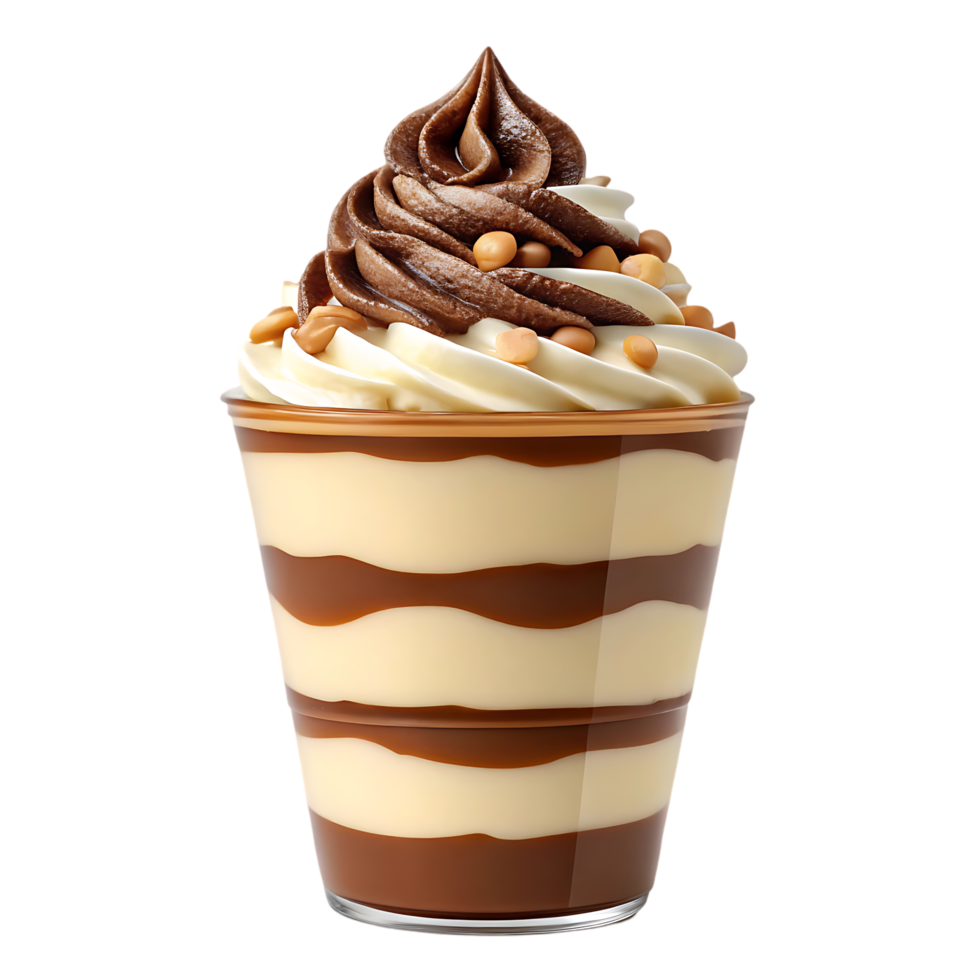 Delicious chocolate dessert in a cup png