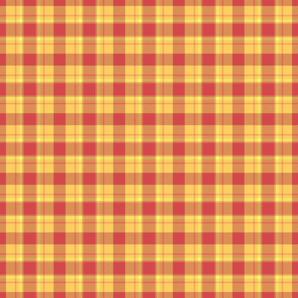 Vibrant yellow and red plaid pattern. Perfect for textile design, backgrounds, website banners, or crafting projects. This cheerful, warm design evokes feelings of autumn, happiness, and comfort. vector