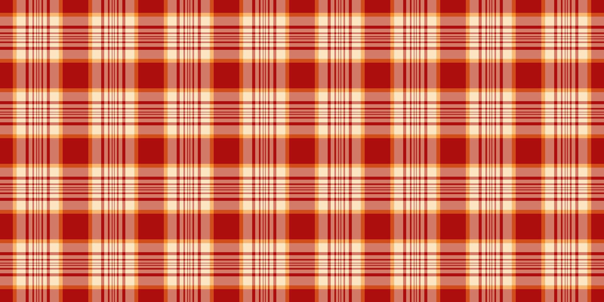 Vibrant red and cream plaid pattern. Perfect for autumnal designs, rustic textures, or warm, cozy backgrounds. Use this seamless texture for websites, apparel, packaging, or home decor projects. vector