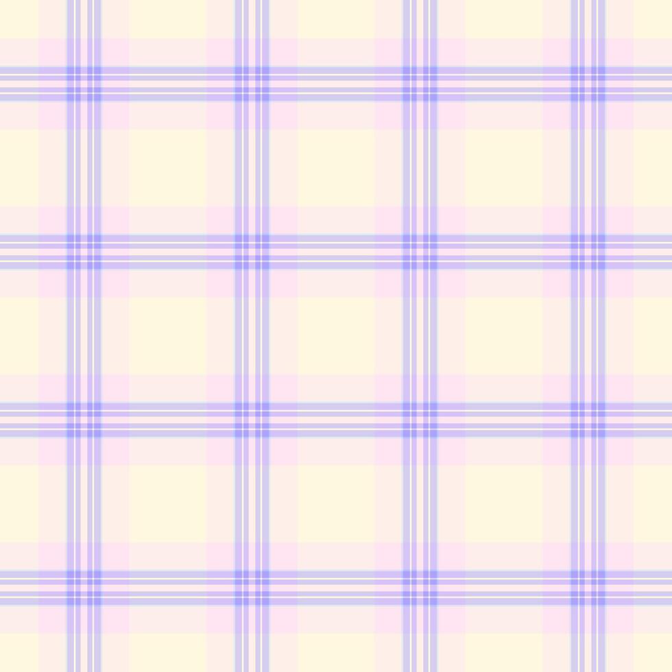 Pastel plaid pattern in soft yellow and lavender. A delicate, seamless texture perfect for backgrounds, textiles, or website designs. Evokes feelings of serenity and gentle femininity. vector