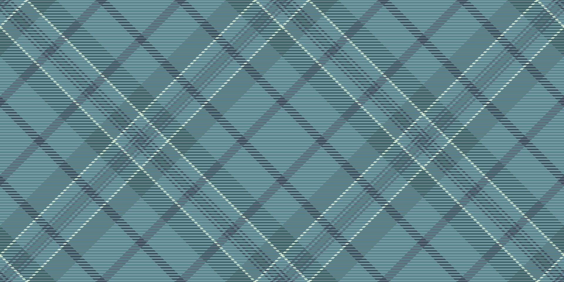 Elegant diagonal plaid pattern in muted teal and gray tones. Perfect for textile design, website backgrounds, or stylish stationery. vector