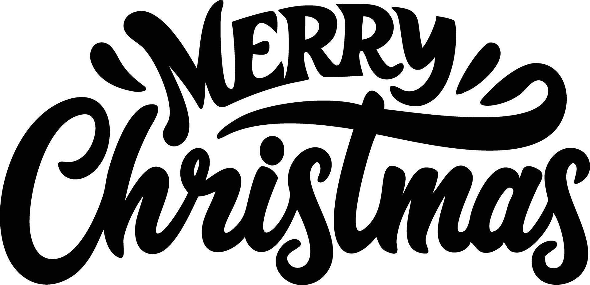 Merry Christmas Calligraphy Bold Letters Isolated on White Background vector