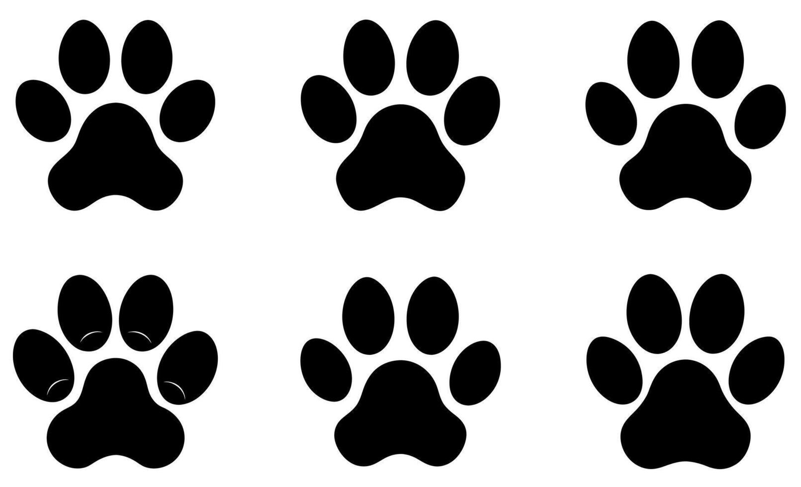 Paw Print Icon Set Animal Footprint Symbols vector