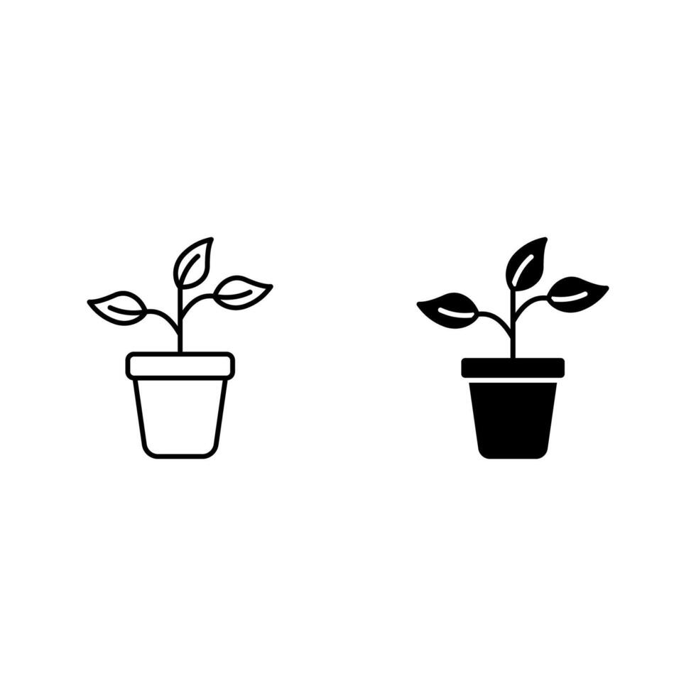 Potted plants icon set.. vector
