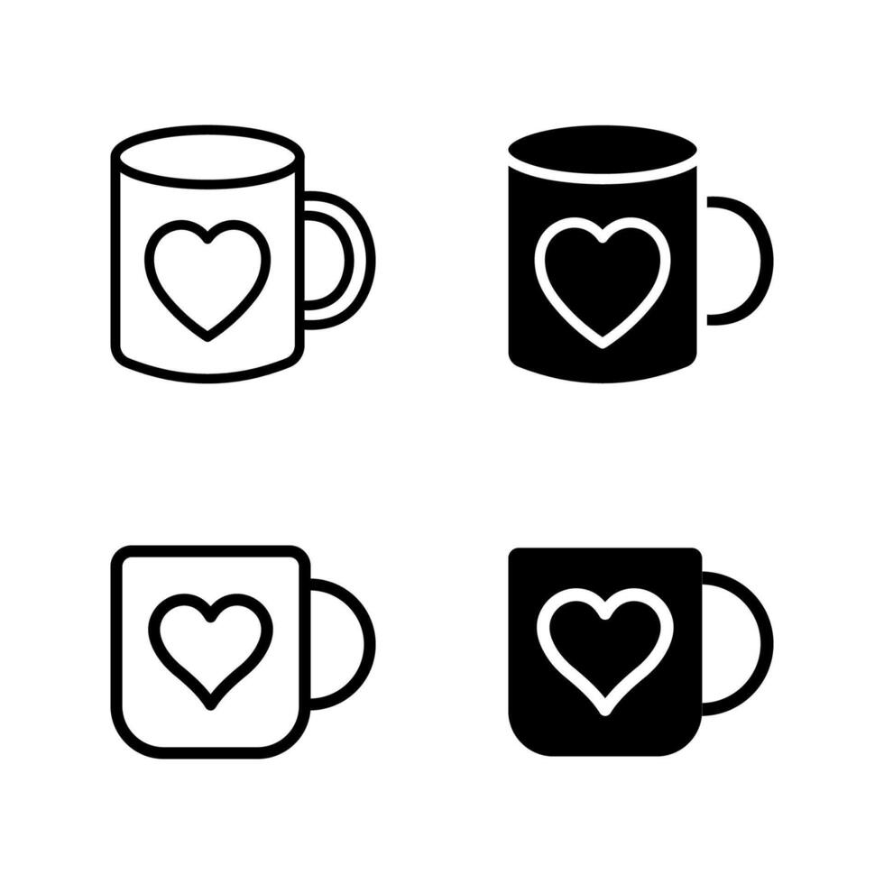 Mug icons set. vector
