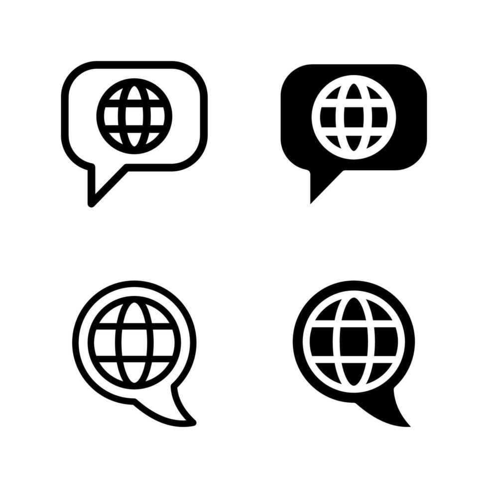 Language icon set. vector