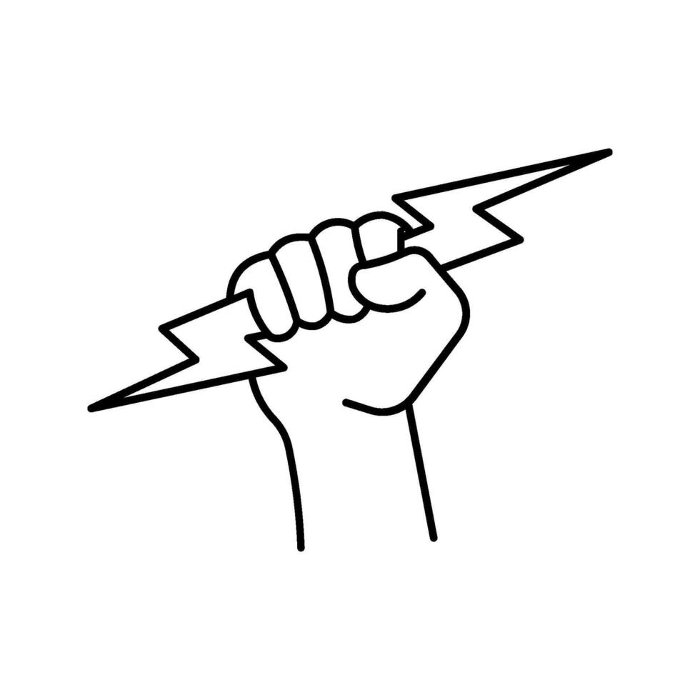 Lightning holding in hand icon, vector