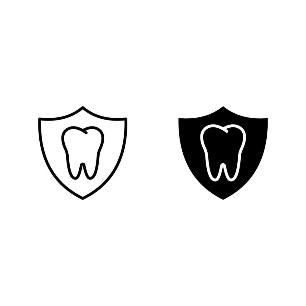 Teeth Protection icon set. vector