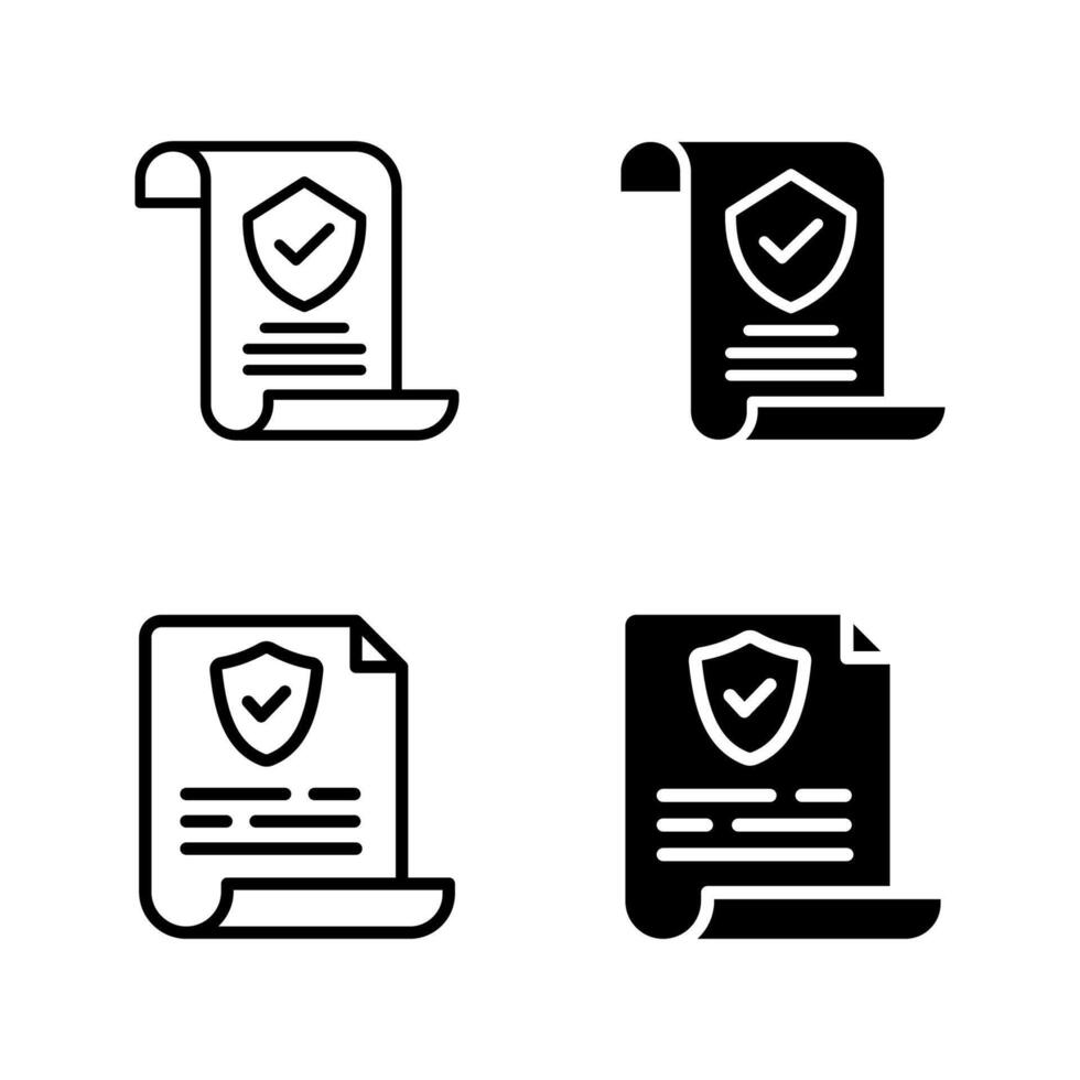 Insurance policy Icon set, vector