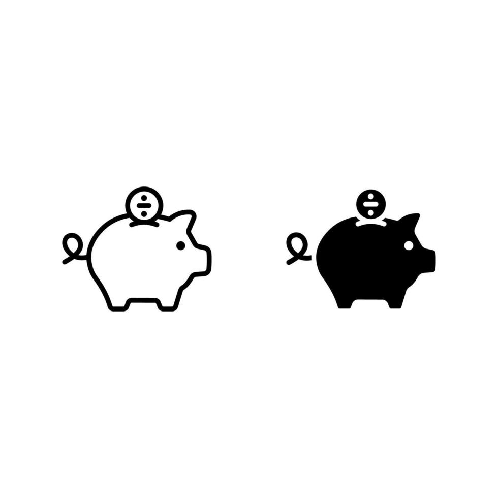 Piggy Bank Icon Set. for mobile concept vector
