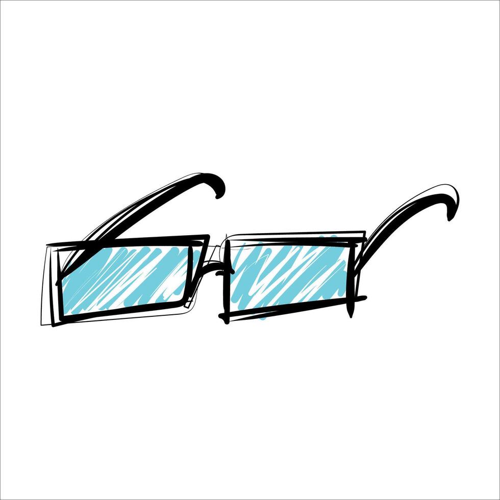 Whimsical doodle-style eyewear with vibrant details vector